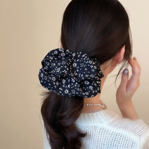 Silk Satin Elastic Hair Ties for Women High Elasticity Fluffy Small Flower Headbands Korean Style Versatile Commuting Hair Ropes