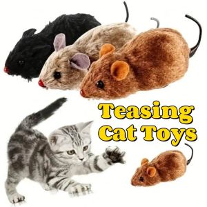 Teasing Cat Toys Plush Chain Little Mouse Squeaky Rat Toys Interaction Teasing Cat Toys