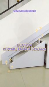 Cipta Jaya - Lemari Bawah Tangga Custom Besi Minimalis Pakaian Sudut Ruang Tamu Kabinet Multifungsi Serba guna Pojok Simple