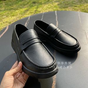 Soft Leather Slip-On Casual Shoes for Men Spring Summer New Style Fashionable Lightweight round Toe Business Casual Footwear