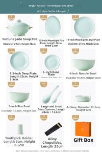 mornenjoy | Underglaze Color Blue and White Porcelain Dinnerware Set Home Use