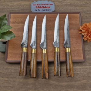 Dao lọc thịt trâu bò chất thép nhíp ôtô chuẩn sắc bén chuôi gỗ Muồng Tây Bắc chắc khỏe