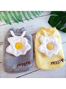 Adorable Thickened Pet Vest Autumn Winter Clothes for Cats Dogs Teddy Style Egg in Pocket Design Small Dog Sweater Vest