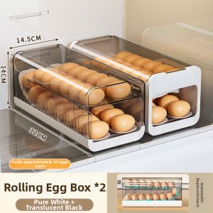 WENKEXIN | Food Grade Egg Storage Box Slide Rolling Easy Access Tilted Tray