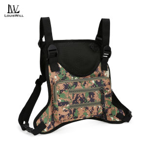 LouisWill กระเป๋าเสื้อกั๊กนักปั่นจักรยานกระเป๋าคาดหน้าอกผู้ชายกระเป๋าเดินป่ากลางแจ้งกระเป๋าโทรศัพท์กันน้ำกระเป๋าสะพายไหล่ท่องเที่ยวแบบอเนกประสงค์น้ำหนักเบากระเป๋าเป้กีฬาออกกำลังกายกระเป๋าลำลอง