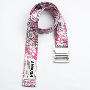 Thắt Lưng Vải Canvas in Chữ Snake Buckle Hip Hop Dành Cho Thanh Thiếu Niên Thắt Lưng Vải in Họa Tiết Hoa Hạt Nút Cạp Cao