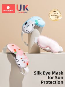 Silk Baby Eye Mask Sleep Sun Bathing Protection Eye Care Cute Cartoon Design Normal Size Silk Eye Cover for Infants And Babies