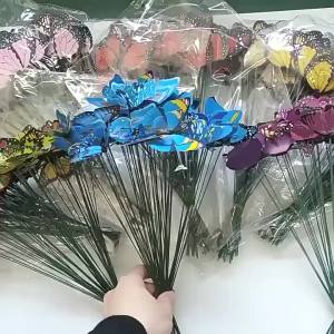 Hot Sale Colorful Garden Yard Outdoor Decor 10pcs Butterflies for Flower Pots Decor