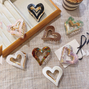 Kẹp Tóc Acetate Half-Up Sweet Cool Bé Gái Small Size Kẹp Tóc Sau Đầu Hình Trái Tim Kẹp Tóc Shark Phụ Kiện Tóc Thời Trang Cho Nữ