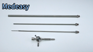 Reusable stainless steel laparoscopic suction irrigation tube push type