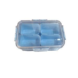 Snack Box Container 4 Compartments Divided Serving Tray with Lid Snackle Box Container Snack Organizer for Fruit Veggie Per