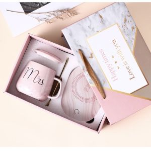 ชุดแก้วพร้อมเตาอุ่นชาไฟฟ้า ลายหินอ่อน แก้วชา เตาไฟฟ้า ของขวัญ กิฟเซ็ต Gift Giftset