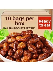 Ready-to-eat Fresh Silk Worm Pupae Meat Snack  Five-flavor Spicy Crispy Braised Boiled