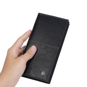 Long Mens Wallet Fashion Business Multi-Card One-Piece Double-Fold Money Clip Large Capacity Zipper Handbag Youth PU Leather
