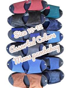 12 Pairs Mens Pambahay Fur Slippers NEGOSYO Bundle Assorted Sizes & Colors 10-12 Mens Footwear Slide