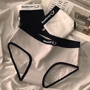 กางเกงชั้นในลายน่ารักไร้รอยต่อสไตล์ญี่ปุ่นสำหรับผู้หญิงสะดวกสบายและระบายอากาศ