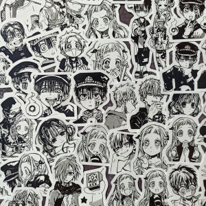 Black and White Cartoon Version Ground Binding Young Flower Zijun Stickers Eight Xun Ningning Shaped Square Cute Decorative Waterproof Stickers