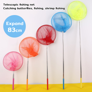 ItemMart Children Butterfly Catch Net Stainless Steel Telescopic Fishing Net Colorful Nets