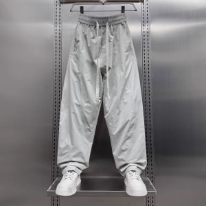 Quần Ống Đứng Thoáng Khí Màu Trơn Thường Ngày Cho Nam Mùa Hè 2025 Quần Áo Bảo Hộ Lao Động Rộng Rãi Quần Áo Công Sở