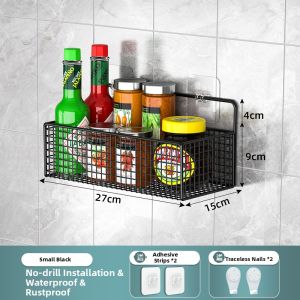 Wall Mounted Spice Rack with Hooks
