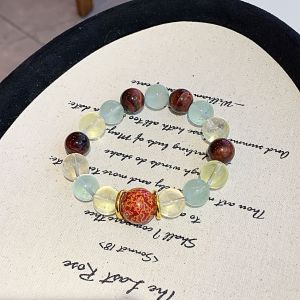 Thời trang tự nhiên pha lê vòng tay nữ mới tự nhiên đa kho báu pha lê vòng tay pha lê chanh pha lê gốc thiết kế nhỏ màu xanh lá cây huỳnh quang vòng tay pha lê