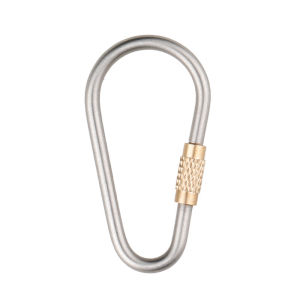 Titanium Alloy Carabiner with Brass Locking Hook – Multipurpose D-Ring Clip for Keys Backpacks and Outdoor Gear