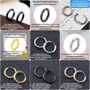 Korean Trendy Titanium Steel Non-Pierced Round Ear Clips – 1 Pair
