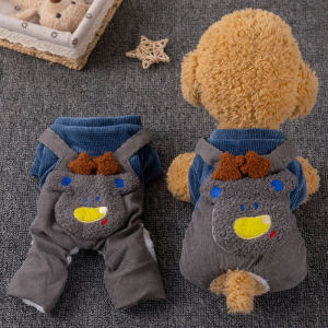 ฤดูหนาวสัตว์เลี้ยงสุนัขผ้าฝ้ายหนาอบอุ่นสี่ขาเสื้อผ้าสําหรับพันธุ์เล็กเช่น Teddy และ Bichon Frise น่ารักฤดูใบไม้ร่วงฤดูหนาวชุด