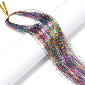 Shiny Sparkle Hair Tinsel Kit Rainbow Women Colorful Glitter Bling Hair Extension Twinkle Hair Dazzles Accessories for Braiding