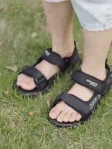 Velcro Kids Sandals Korean Soid Breathable Kids Sandals for Boys Shoes 5-12 Years Old Kid