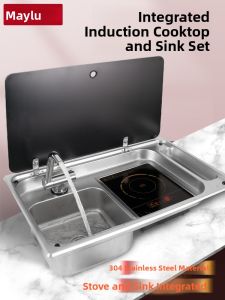 MEILV | Stainless Steel Sink with Stove and Faucet for Caravan Modification