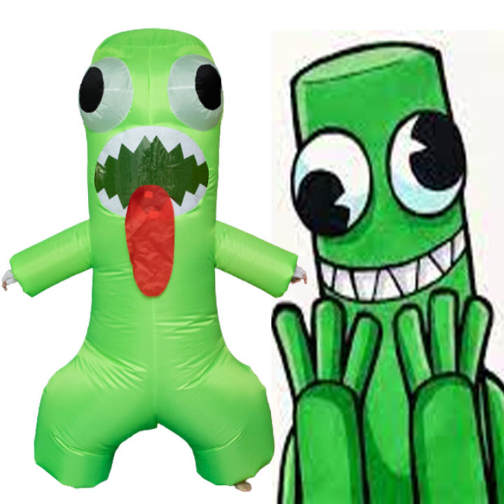 Rainbow Friends Costume Inflatable Green Suit Halloween Carnival Kids Child Adult Girl Boy Woman Man Cosplay Christmas