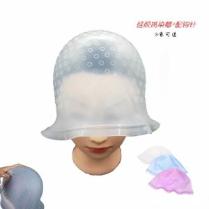Topi Highlight Bleaching Pewarnaan rambut + jarum kait / Alat Semir Cat Rambut Salon