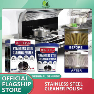 JUE-FISH Stainless Steel Cleaning Paste Multi-purpose Stain Removal Paste Rust and Stain Removal Cookware Stainless steel cleaner kitchen washing pot bottom black scale decontamination cream Household cleaning paste