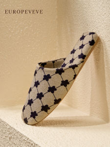 Dép Vải Hoa Phong Cách Scandinavia Thời Trang Cho Nữ Mùa Thu Đông Ấm Áp Chống Trượt Cao Cấp Trong Nhà Dép Vải Cotton Cho Nam