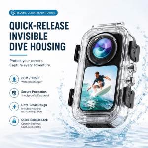 Magnetic Fully Invisible Waterproof Case for Insta360 X6 60M Underwater Protective Diving Housing Shell Cover Camera Accessories