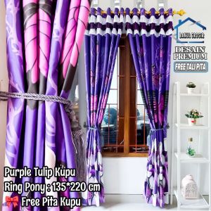 Gorden poni rumbai ring 12 UK 135x220cm dekorasi pintu dan jendela ( FREE PITA )