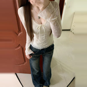 Homecore | Slimming Waist-Cinching Lace Mesh Top Shirt