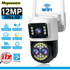 กล้องรักษาความปลอดภัยไอพี CCTV อเนกประสงค์ Wi-Fi กลางแจ้ง12MP 6K กล้องการบันทึกภาพของกล้องวงจรปิดไร้สาย PTZ ซูม10X สีการมองเห็นได้ในเวลากลางคืนแอป Yoosee RJ45 ONVIF