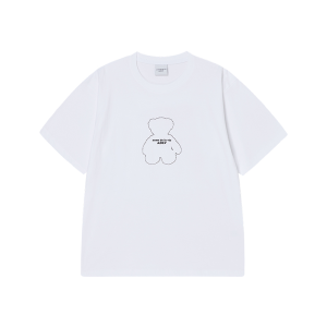 Acme de la vie | เสื้อยืดแขนสั้นพิมพ์ลายหมี ADLV ระบายอากาศได้ดี ทรงหลวม สไตล์ฮิปฮอป แฟชั่นสำหรับทุกเพศ ฤดูร้อน 2025 ใหม่ล่าสุด