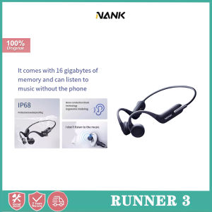NANK Runner 3หูฟังบลูทูธแบบสปอร์ตนำเสียงผ่านกระดูกชนิดแขวนคอไร้สายสำหรับวิ่งและว่ายน้ำกันน้ำขั้นสูง IP68มาพร้อมกับแรม16กรัม