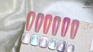 BORN PRETTY 10ml Aurora Liquid Powder Aurora Mirror Chrome Powder Metallic Cat Eye Effect Nail Art Polish Gel