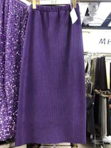 กระโปรงทรงเอผ้าคอร์ดูรอยหนาสำหรับผู้หญิงในฤดูใบไม้ร่วงและฤดูหนาว สีม่วง กระโปรงทรงเอเอวสูง กระโปรงสั้น กระโปรงทรงเอ กระโปรงทรงเอ