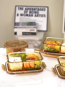 CLARAVA 5PCS AMBER HIGH BOROSILICATE GLASS FOOD STORAGE CONTAINER LUNCH BOX AIRTIGHT LEAKPROOF MICROWAVE FREEZER SAFE 琥珀色玻璃饭盒