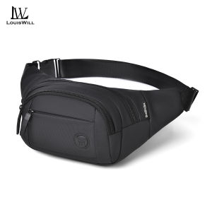 LouisWill Mens Waist Bag Sports Chest Bag Outdoor Fitness Bag Large Capacity Casual Bag Canvas Street Shoulder Bag Versatile Fashion Chest Bag Fitness Bag Travel Bag For Men Women