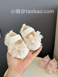 Spring Style Baby Shoes Soft Cloth Slip-On Princess Design for 0-1 Year Old Girls Walking Training Non-Slip Lightweight Cotton