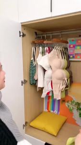 Solid Wood Wave Camisole Hanger Space Saving Closet Bra Belt Multi Hook Storage Organizer