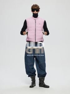 ULD | Vintage Small Stand Collar Lightweight 90 White Goose Down Vest 90s