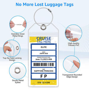 PVC Ship Ticket Card Sleeve Waterproof Cruise Luggage Tag Holders Durable Suitcase Label Holder Clear Cruise Tags Luggage Tags