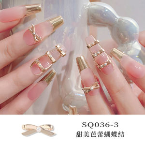 Nail Art Ballet Shoes Bows Ribbon Bow Tie Ornament DIY Alloy Pearl Ribbon Pure Desire Style Fingernail Decoration